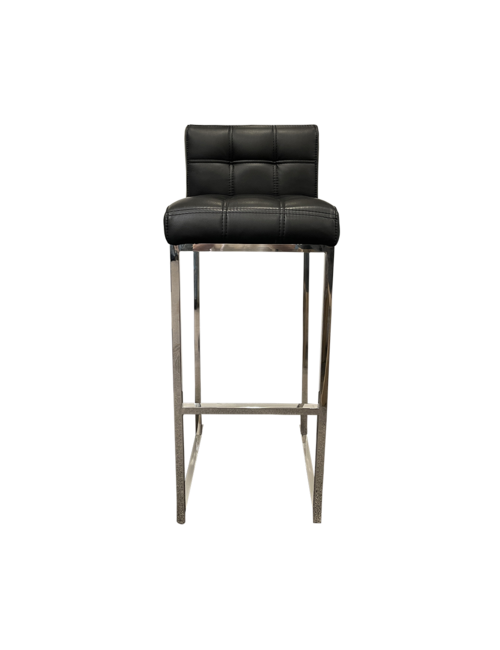 STAINLESS STEEL AND BLACK PU BAR STOOLS