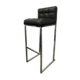 Stainless Steel And Black Pu Bar Stools