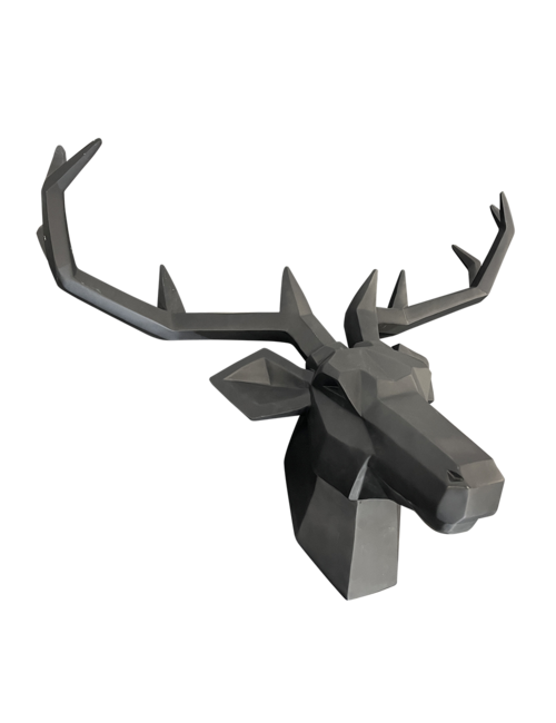 CUBIC BLACK DEER WALL DECORATION