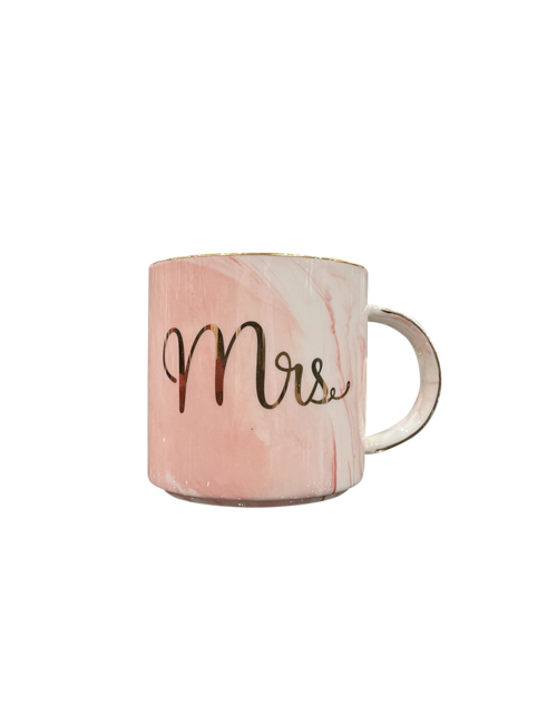 PINK MARBLE EFFECT 'MRS' CUP