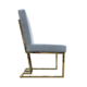 Gold Stainless Dining Chair Baby Blue Fabric