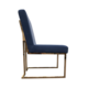 Rose Gold Stainless Dining Chair Blue Fabric