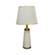 WHITE BASE GOLD RIM TABLE LAMP