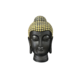 SMALL BLACK BUDDHA HEAD WITH GOLD CAP