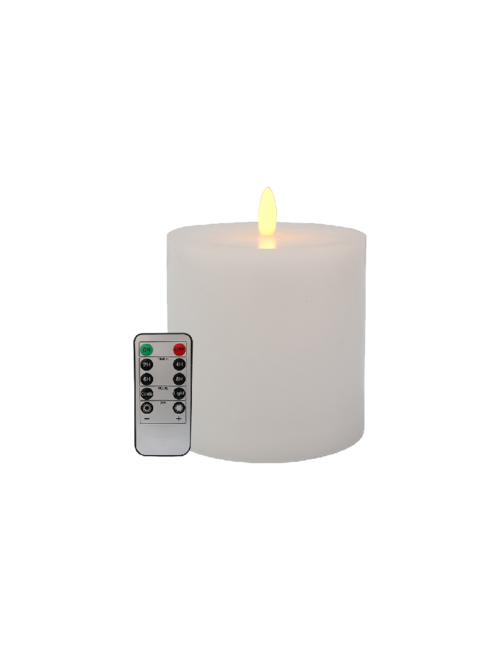 LED Battery Pillar Candle - White