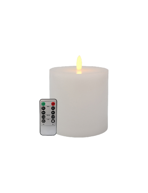 LED Battery Pillar Candle - White