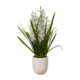 SMALL FLOWER WHITE 9 STEM ORCHID FLOWER IN WHITE POT