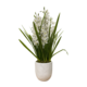 Small Flower White 9 Stem Orchid Flower In White Pot