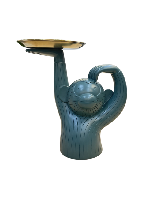 Green Monkey Holding Gold Tray