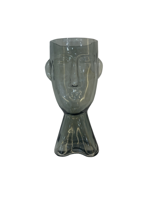 LARGE GLASS FACE VASE