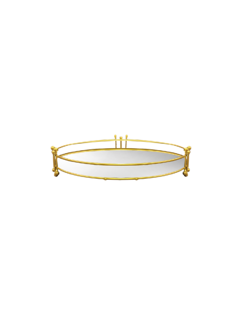 SMALL ROUND GOLD BUCKLE DISPLAY MIRROR BASE