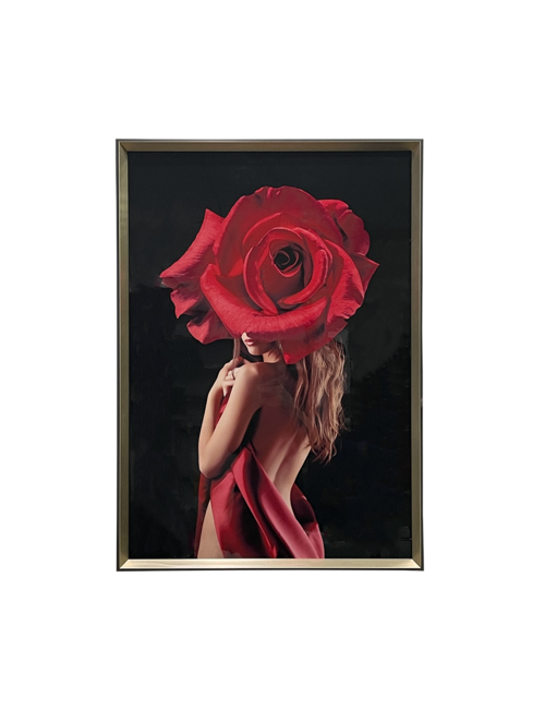 Acrylic - Lady With Red Rose Hair