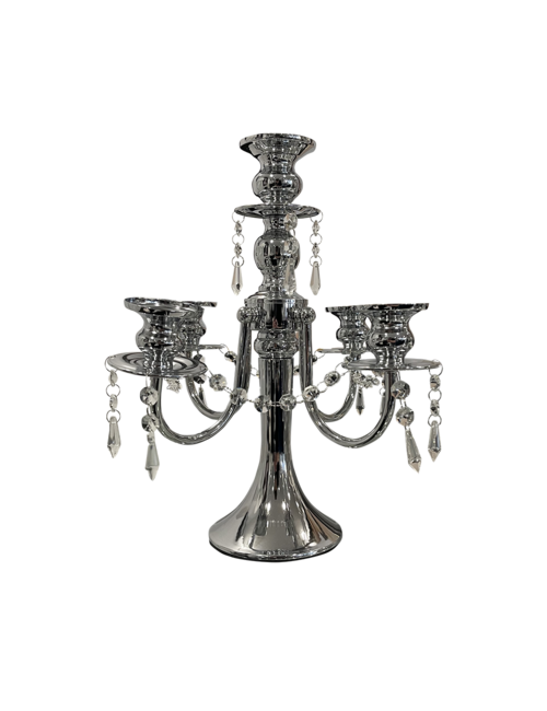 SILVER 5 CANDLE CANDELABRA