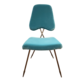 Rose Gold Stainless Dining Chair Light Blue Fabric