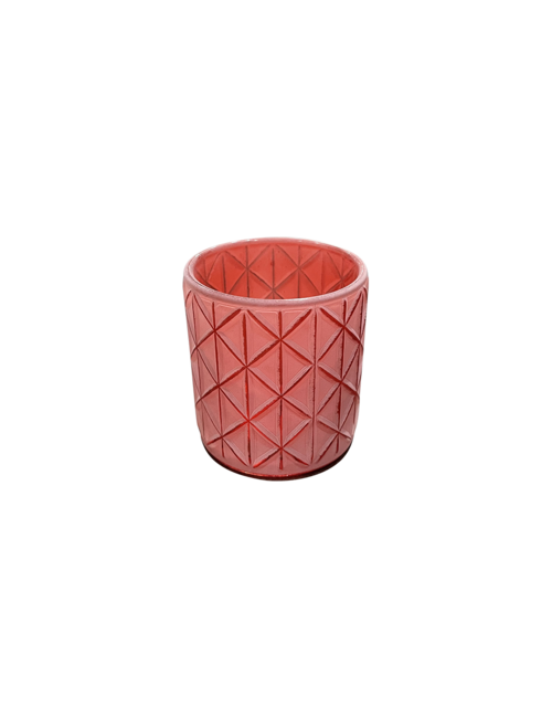 RED FROSTED DIAMOND SMALL VOTIVE HOLDER