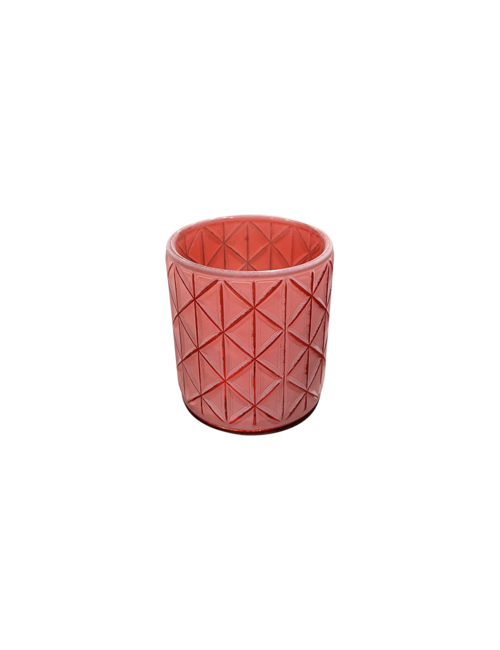 RED FROSTED DIAMOND SMALL VOTIVE HOLDER