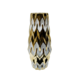 WHITE GOLD CHEVRON VASE