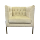 RONAN CHAIR IN CHAMPAGNE VELVET SQUARE ARM GOLD LEG 