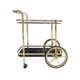 Light Gold And Black Glass Bar Cart