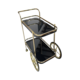 Light Gold And Black Glass Bar Cart
