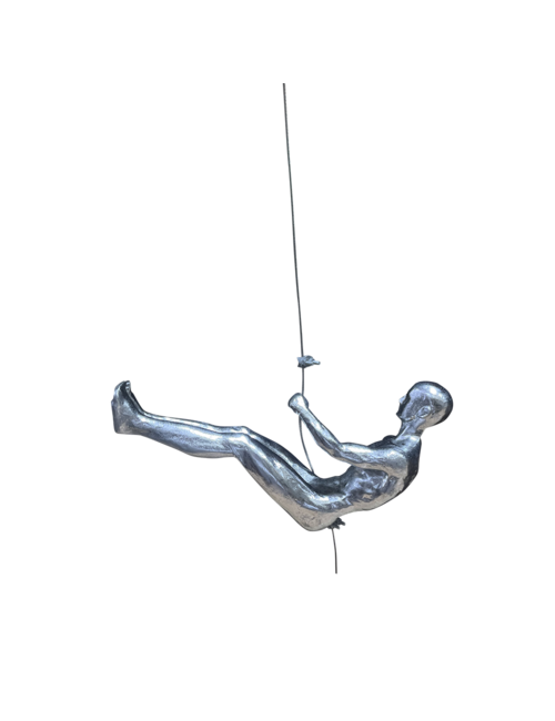 SILVER ABSEILING MAN