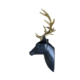 BLACK DEER HEAD WITH GOLD ANTLERS