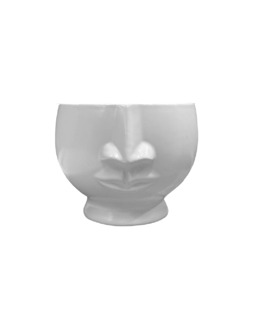 WHITE HALF FACE PLANTER