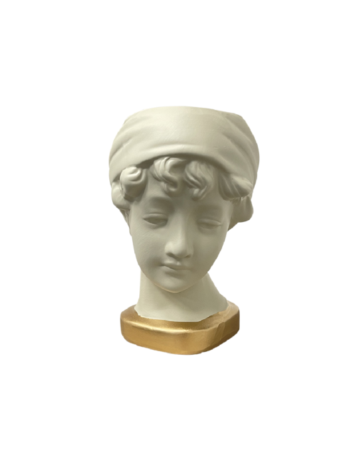 BEIGE LADY HEAD PLANTER