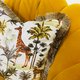 White Velvet Zebra, Elephant, Giraffe Cushion