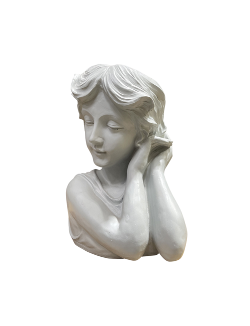 Lady Planter With Arms By Head - Grey
