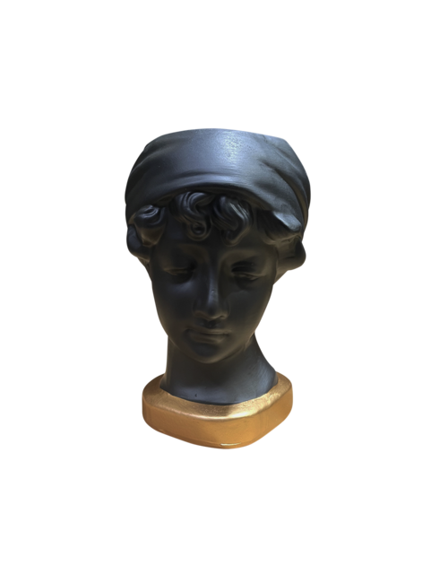 BLACK LADY HEAD ON GOLD BASE