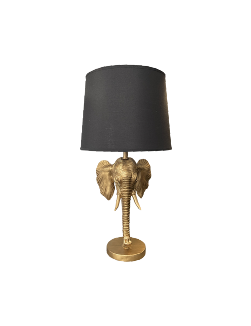 GOLD/BLACK ELEPHANT TABLE LAMP