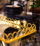 Small Rectangle Gold Circle Display Mirror Base