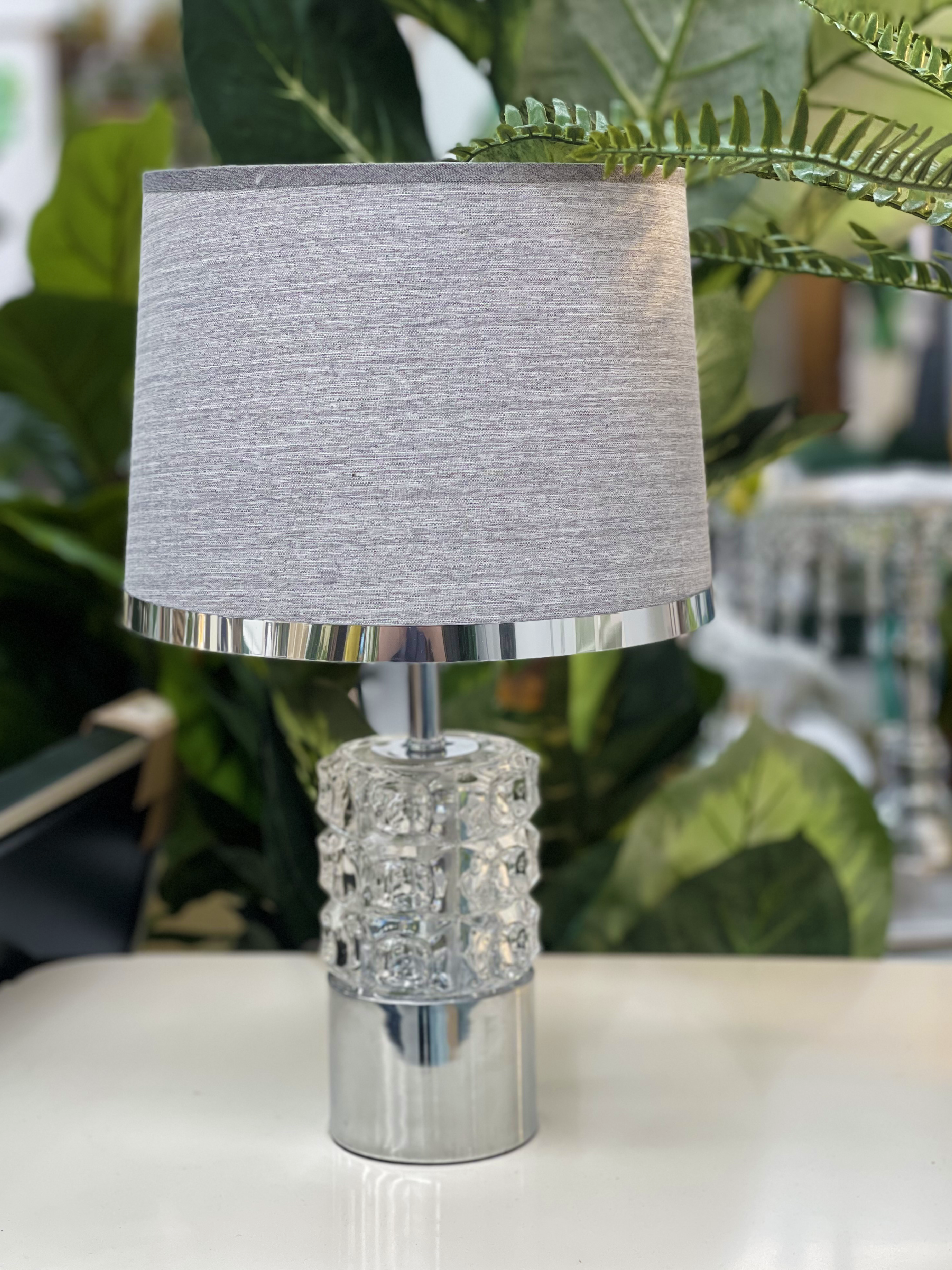 Glass stem cheap table lamp
