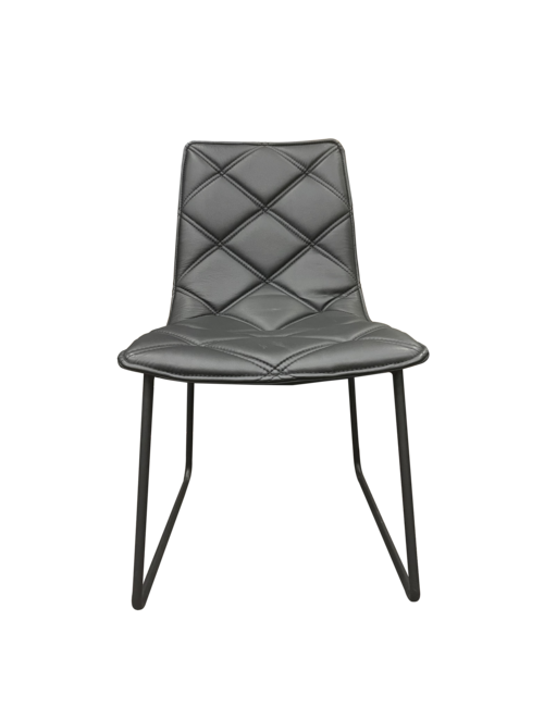 BLACK FAUX LEATHER DINING CHAIR