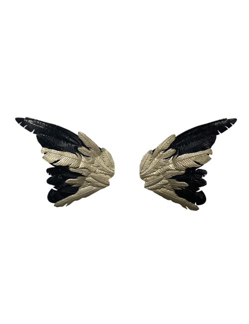 63Cmh Black/Gold Butterfly Wings