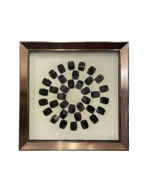RECTANGULAR BLACK MARBLE SHARDS IN BOX ART
