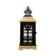 SMALL BLACK WOOD SILVER TOP LANTERN