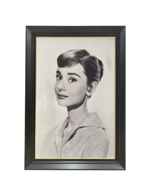 YOUNG BLACK AND WHITE AUDREY BLACK/GOLD FRAMED ART