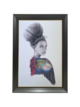 Lady With Winged Armblack/Gold Framed Art