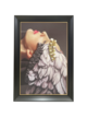 PERSON IN WINGED HEAD PIECE BLACK/GOLD FRAMED ART