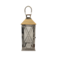 LARGE SILVER WITH WOOD TOP LANTERN