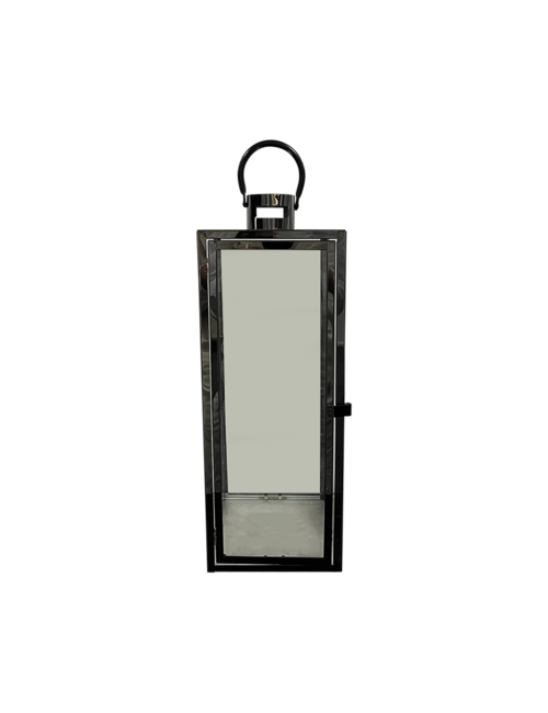 LARGE RECTANGLE BLACK METAL LANTERN