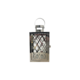 SMALL CRISS CROSS SQUARE SILVER METAL LANTERN